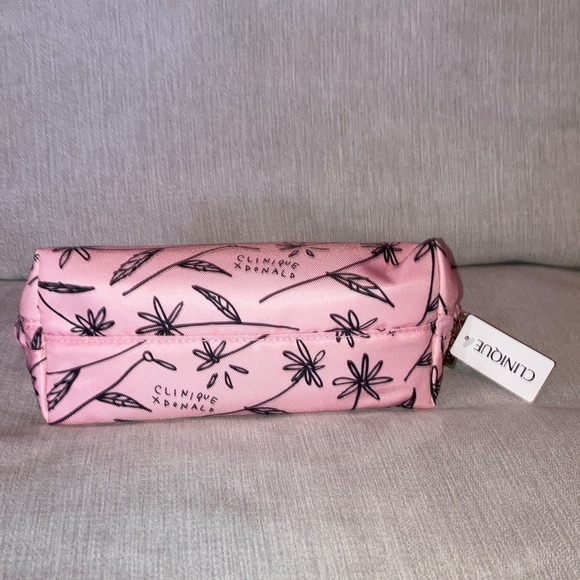 Clinique x Donald Pink and Black Floral Pouch - Picture 4 of 6